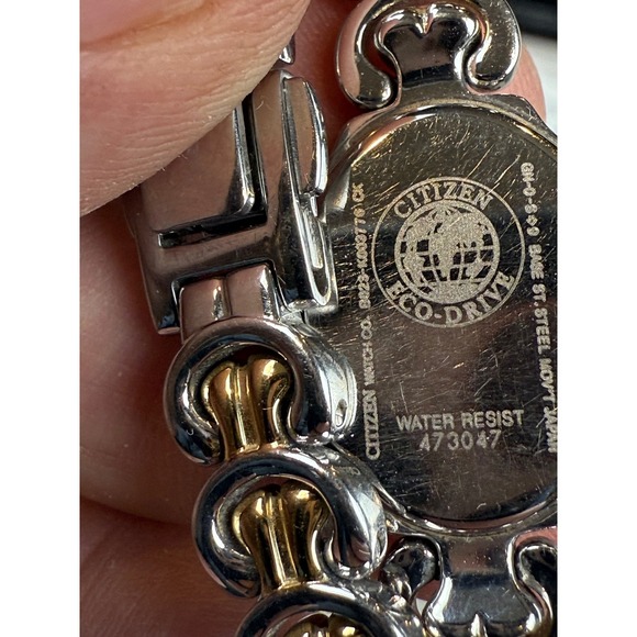 Citizen Eco-Drive Womens Two Tone Watch B023-K005855 Horseshoe Link Bracelet - Picture 5 of 6